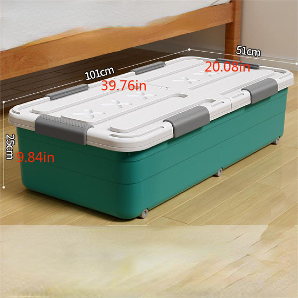 Camen Home Under Bed Storage Box With Cover Pulley Household Drawer